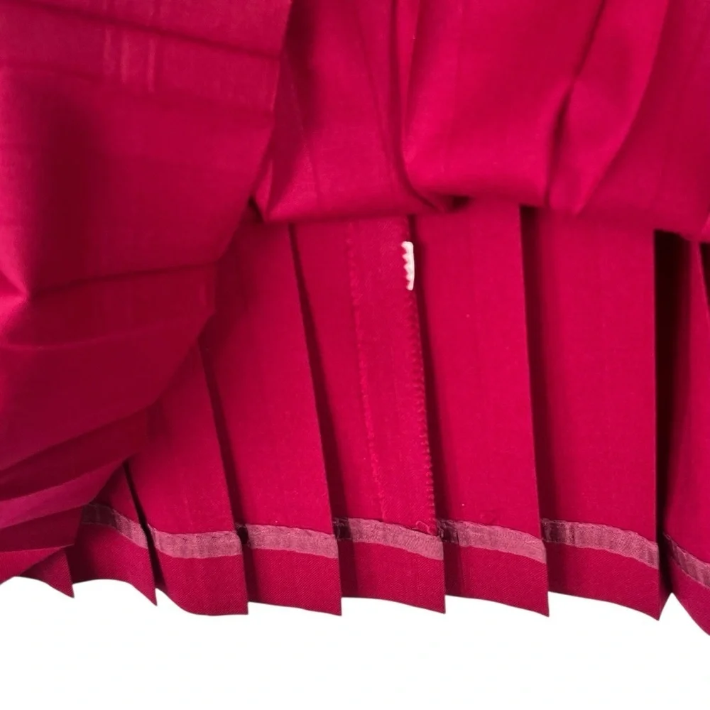 Vintage Talbots 100% Wool Pleated Midi Skirt Cranberry – Size 4L Made in USA